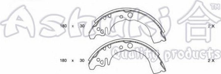 Ashuki 1050-1206 - Kit ganasce freno autozon.pro