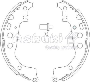 Ashuki 1050-1702 - Kit ganasce freno autozon.pro