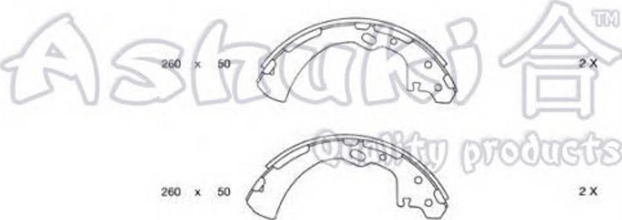 Ashuki 1050-8301 - Kit ganasce freno autozon.pro