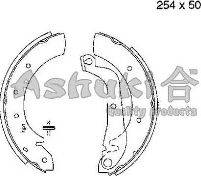 Ashuki 1050-2501 - Kit ganasce freno autozon.pro