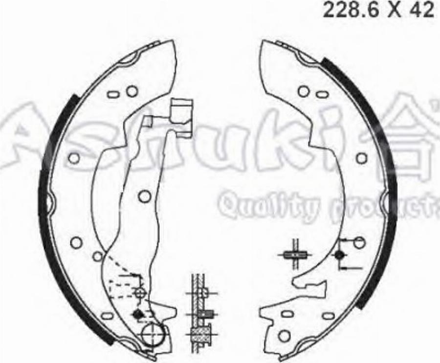 Ashuki 1050-7108 - Kit ganasce freno autozon.pro