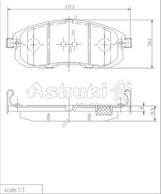 Ashuki 1080-9901 - Kit pastiglie freno, Freno a disco autozon.pro