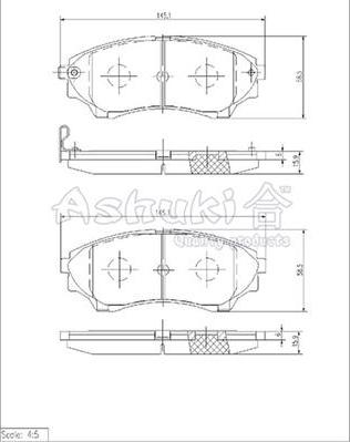 Ashuki 1080-9603 - Kit pastiglie freno, Freno a disco autozon.pro