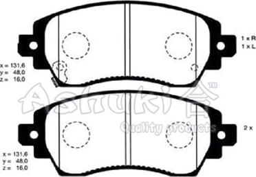 Ashuki 1080-9802 - Kit pastiglie freno, Freno a disco autozon.pro