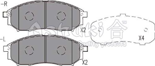 Ashuki 1080-4901 - Kit pastiglie freno, Freno a disco autozon.pro