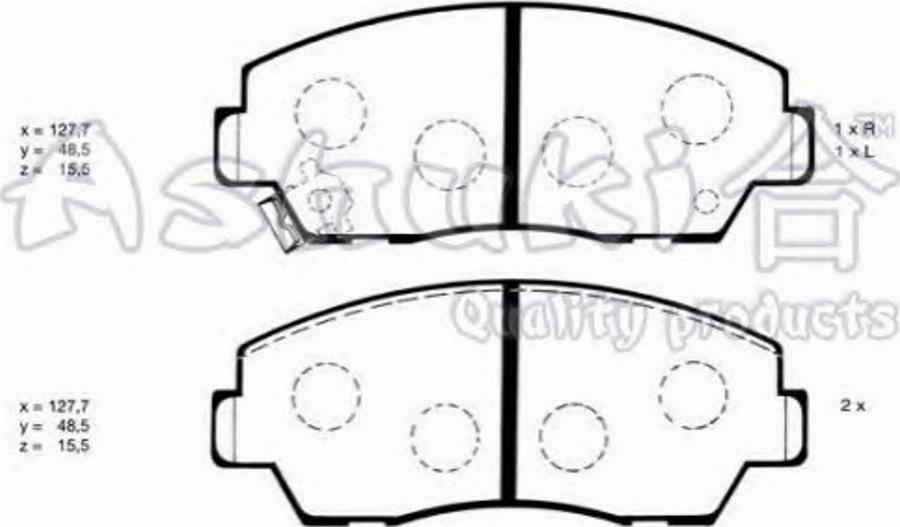 Ashuki 1080-4303 - Kit pastiglie freno, Freno a disco autozon.pro