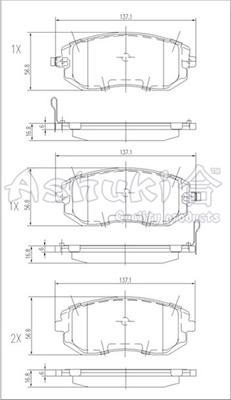 Ashuki 1080-5107 - Kit pastiglie freno, Freno a disco autozon.pro