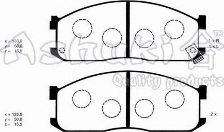 Ashuki 1080-5203 - Kit pastiglie freno, Freno a disco autozon.pro