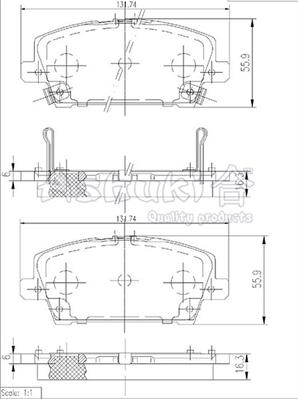 Ashuki 1080-6504 - Kit pastiglie freno, Freno a disco autozon.pro