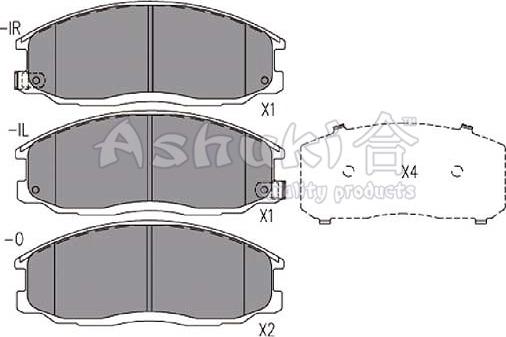 Ashuki 1080-6250 - Kit pastiglie freno, Freno a disco autozon.pro