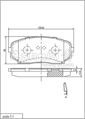 Ashuki 1080-0703 - Kit pastiglie freno, Freno a disco autozon.pro