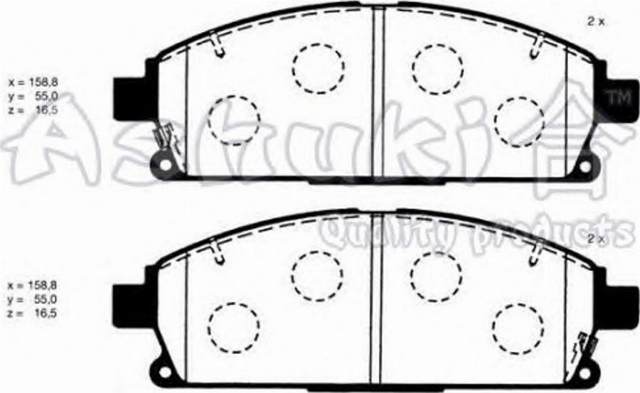 Ashuki 1080-1701 - Kit pastiglie freno, Freno a disco autozon.pro