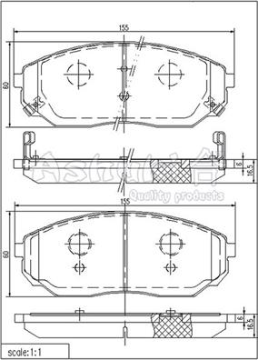 Ashuki 1080-8130 - Kit pastiglie freno, Freno a disco autozon.pro