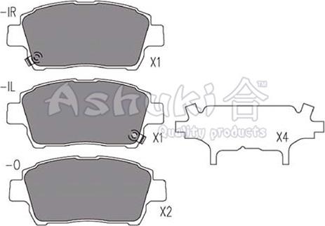 Ashuki 1080-8802 - Kit pastiglie freno, Freno a disco autozon.pro