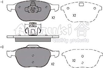 Ashuki 1080-3603 - Kit pastiglie freno, Freno a disco autozon.pro