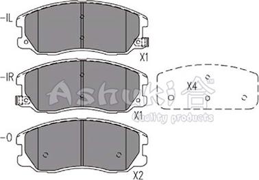 Ashuki 1080-3190 - Kit pastiglie freno, Freno a disco autozon.pro