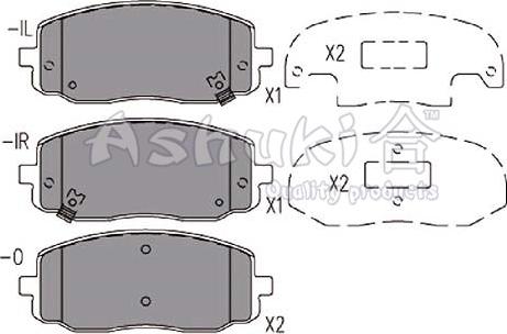 Ashuki 1080-3230 - Kit pastiglie freno, Freno a disco autozon.pro