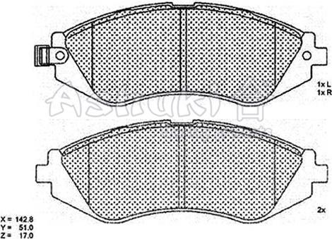 Ashuki 1080-2090 - Kit pastiglie freno, Freno a disco autozon.pro