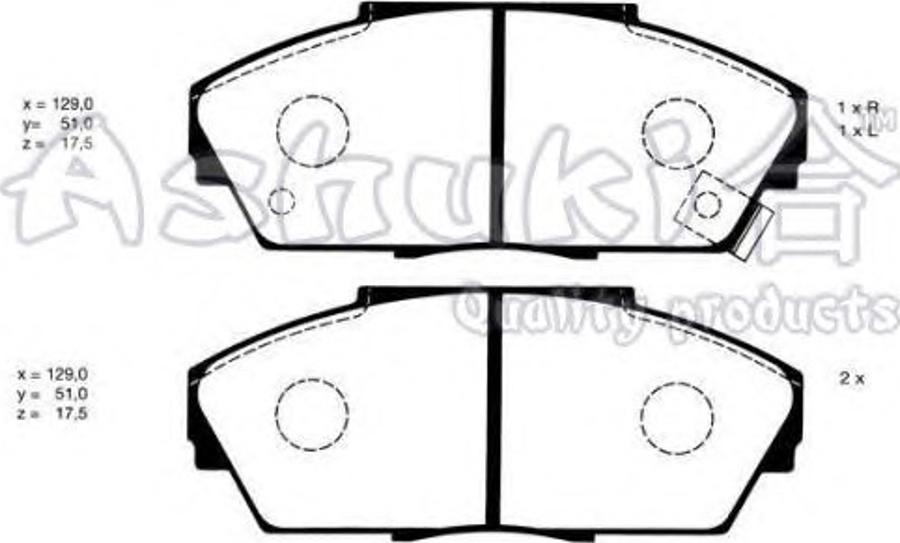 Ashuki 1080-2204 - Kit pastiglie freno, Freno a disco autozon.pro