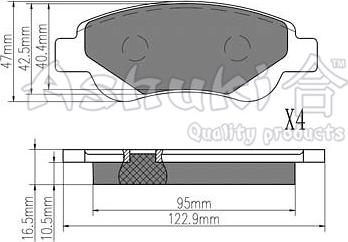 Ashuki 1080-2212 - Kit pastiglie freno, Freno a disco autozon.pro