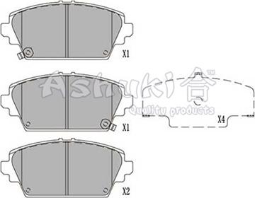 Ashuki 1080-2701 - Kit pastiglie freno, Freno a disco autozon.pro