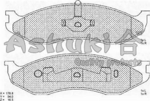 Ashuki 1080-7030 - Kit pastiglie freno, Freno a disco autozon.pro