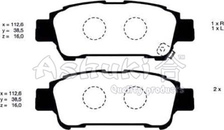 Ashuki 1083-9102 - Kit pastiglie freno, Freno a disco autozon.pro