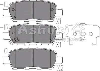 Ashuki 1083-4401 - Kit pastiglie freno, Freno a disco autozon.pro