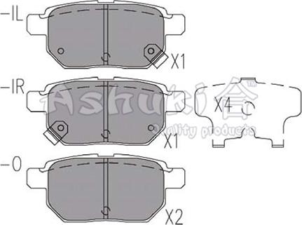 Ashuki 1083-4302 - Kit pastiglie freno, Freno a disco autozon.pro