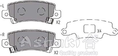 Ashuki 1083-5202 - Kit pastiglie freno, Freno a disco autozon.pro