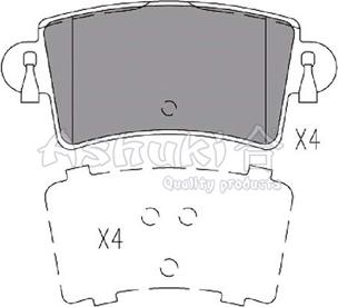 Ashuki 1083-6401 - Kit pastiglie freno, Freno a disco autozon.pro