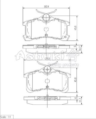 Ashuki 1083-6202 - Kit pastiglie freno, Freno a disco autozon.pro