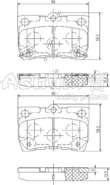 Ashuki 1083-1402 - Kit pastiglie freno, Freno a disco autozon.pro