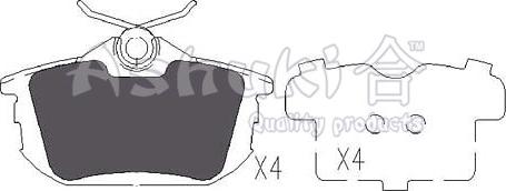 Ashuki 1083-2105 - Kit pastiglie freno, Freno a disco autozon.pro