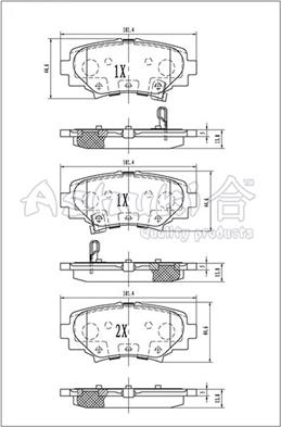 Ashuki 1083-7203 - Kit pastiglie freno, Freno a disco autozon.pro