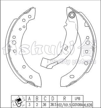 Ashuki C016-16 - Kit ganasce freno autozon.pro