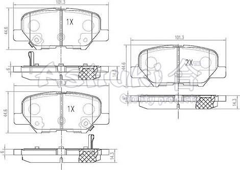 Ashuki C012-09 - Kit pastiglie freno, Freno a disco autozon.pro