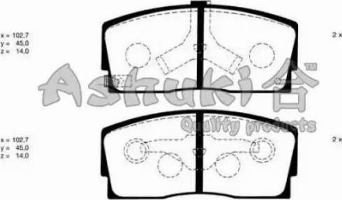 Ashuki D092-03 - Kit pastiglie freno, Freno a disco autozon.pro