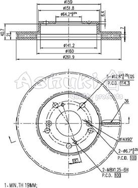 Ashuki H037-75 - Discofreno autozon.pro