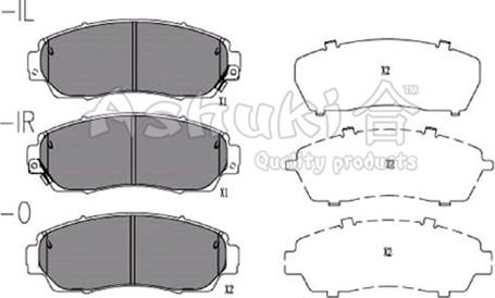 Ashuki H025-96 - Kit pastiglie freno, Freno a disco autozon.pro