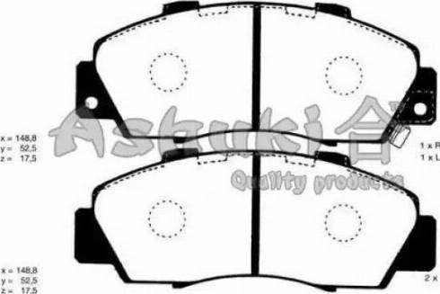 Ashuki H025-42 - Kit pastiglie freno, Freno a disco autozon.pro