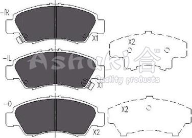 Ashuki H025-50 - Kit pastiglie freno, Freno a disco autozon.pro