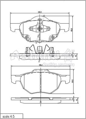 Ashuki H025-60 - Kit pastiglie freno, Freno a disco autozon.pro