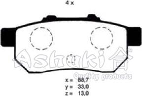 Ashuki H025-13 - Kit pastiglie freno, Freno a disco autozon.pro