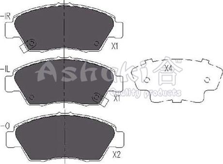 Ashuki H025-35 - Kit pastiglie freno, Freno a disco autozon.pro