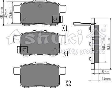 Ashuki H026-40 - Kit pastiglie freno, Freno a disco autozon.pro