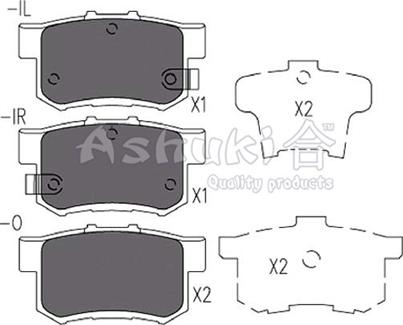 Ashuki H026-20 - Kit pastiglie freno, Freno a disco autozon.pro