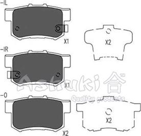 Ashuki H026-22 - Kit pastiglie freno, Freno a disco autozon.pro