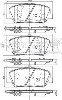 Ashuki I043-15 - Kit pastiglie freno, Freno a disco autozon.pro