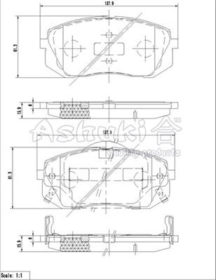 Ashuki I042-65 - Kit pastiglie freno, Freno a disco autozon.pro